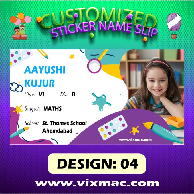 Customised Sticker Name Slips – 58pc Combo Pack #4