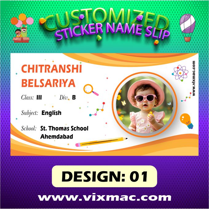 Customised Sticker Name Slips – 58pc Combo Pack #1