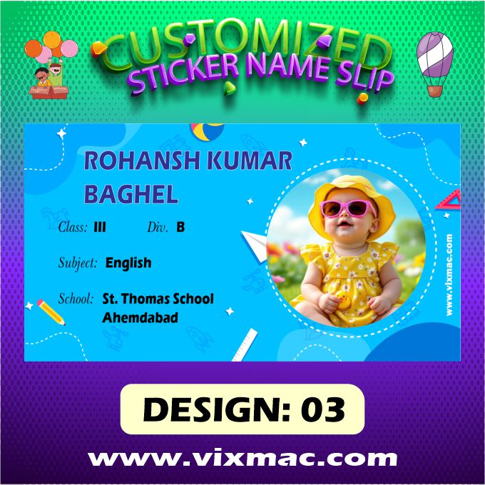 Customised Sticker Name Slips – 58pc Combo Pack #3