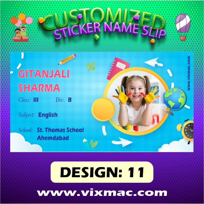 Customised Sticker Name Slips – 58pc Combo Pack #11