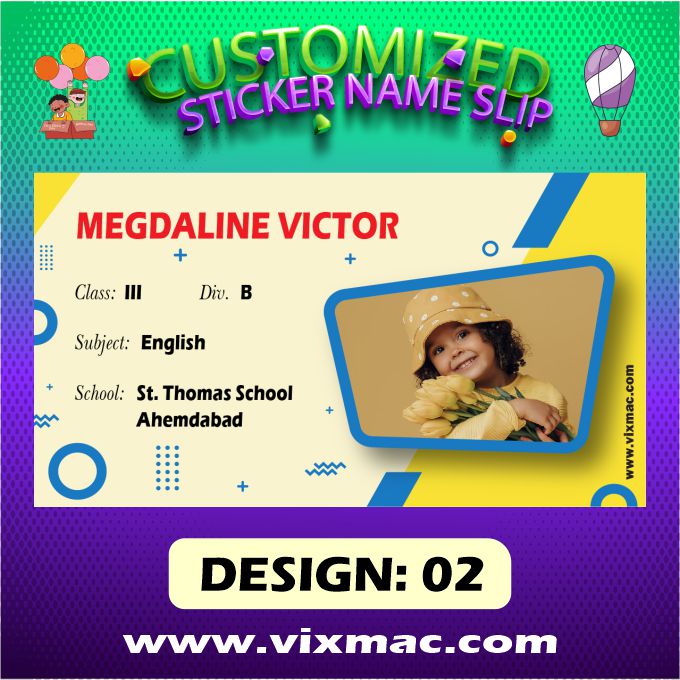 Customised Sticker Name Slips – 58pc Combo Pack #2