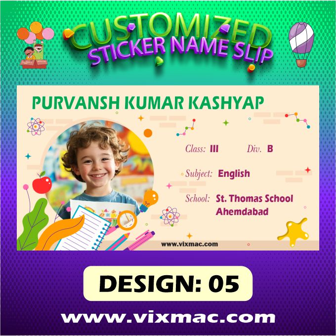 Customised Sticker Name Slips – 58pc Combo Pack #5