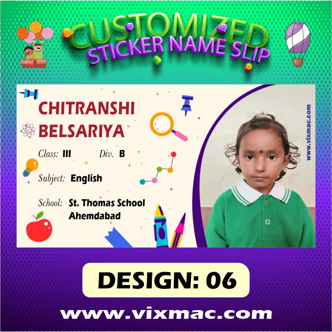 Customised Sticker Name Slips – 58pc Combo Pack #6