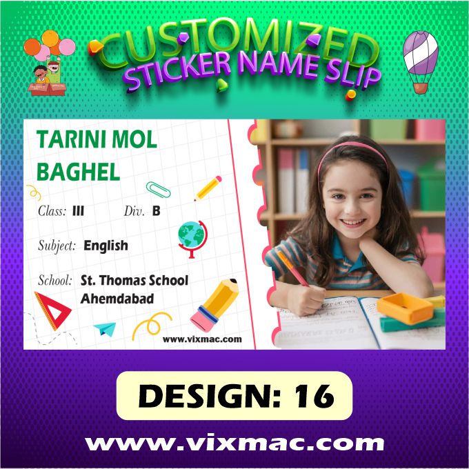 Customised Sticker Name Slips – 58pc Combo Pack #16