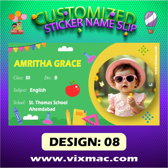 Customised Sticker Name Slips – 58pc Combo Pack #8